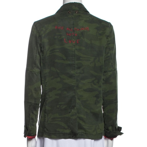 PAM & GELA | Vintage Camouflage Camo Print Jacket Blazer Size S Petite - Picture 3 of 4